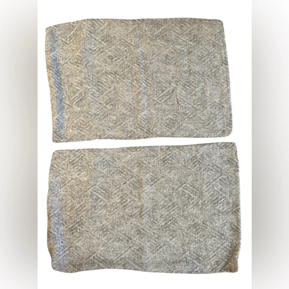 Restoration Hardware Herringbone Jacquard Linen Standard LOUNGER Sham Mist $269